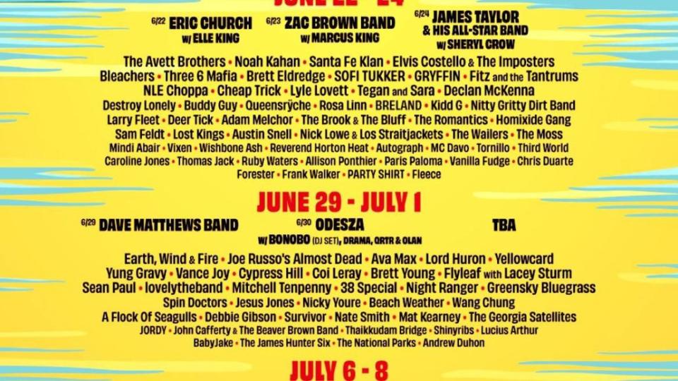 Summerfest 2023 lineup poster