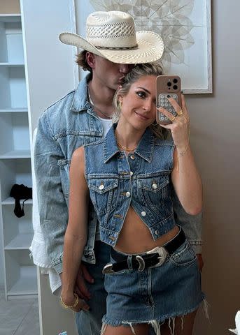 <p>Kristin Cavallari/Instagram</p> Kristin Cavallari and Mark Estes twin in denim in Stagecoach Instagram post
