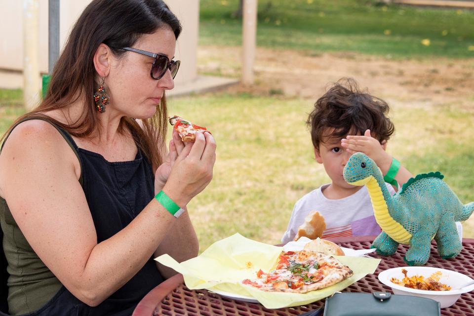 After living in Italy for awhile, Mukenna Molina enjoys coming to the Fessta Italiana to enjoy the flavors of Italy again with her son Leo at Lodi Grape Festival on June  12th. Dianne Rose/For The Record