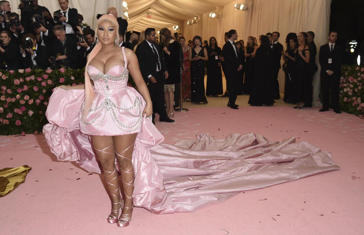 Nicki Minaj attends The Metropolitan Museum of Art's Costume Institute benefit gala celebrating the opening of the "Camp: Notes on Fashion" exhibition on Monday, May 6, 2019, in New York. (Photo by Evan Agostini/Invision/AP)