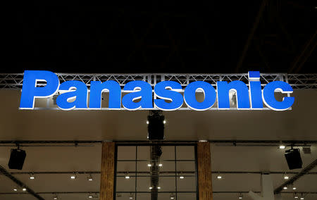 A logo of Panasonic Corp is pictured at the CEATEC JAPAN 2017 (Combined Exhibition of Advanced Technologies) at the Makuhari Messe in Chiba, Japan, October 2, 2017. REUTERS/Toru Hanai/Files
