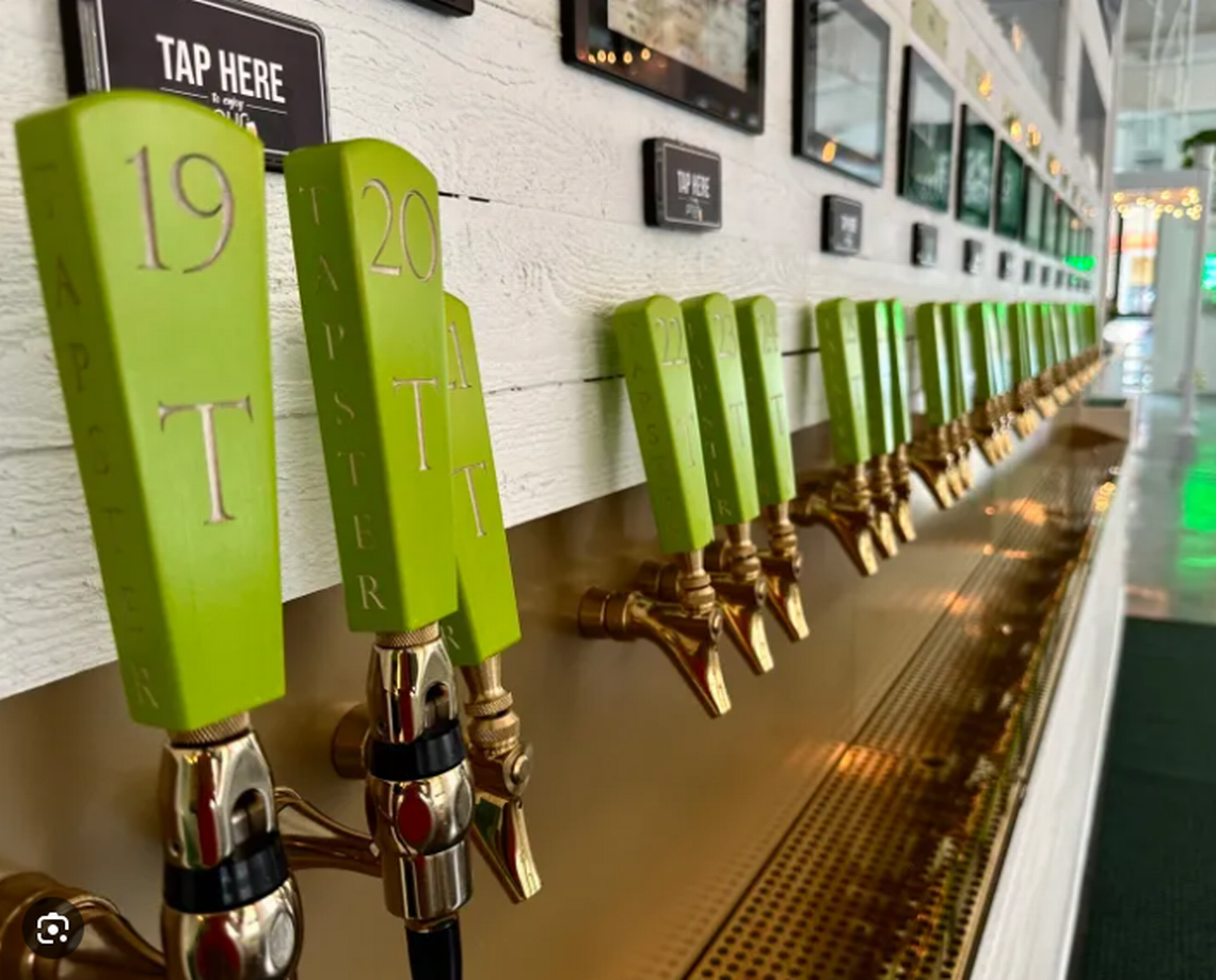 Tapster has more than 40 local craft beers, bourbons, wines, cocktails and non-alcoholic beverages on tap. Drinks from the taps cost $.17-$2.20 per ounce.