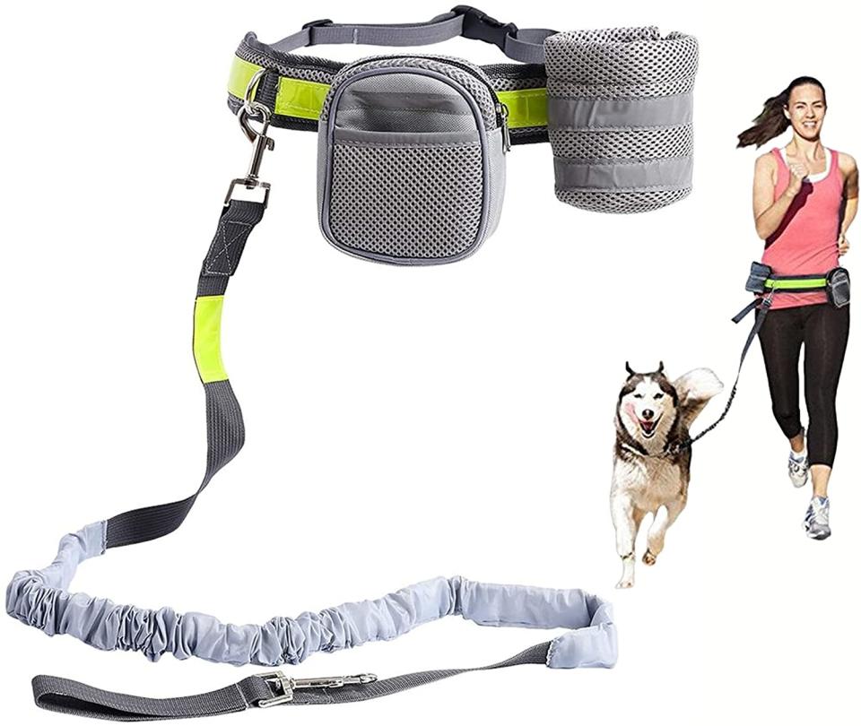 Neo Emporo - Correa Manos Libres para Pasear Perros. Correa Elástica de Resistencia para Deporte, Incluye Cangurera/Estuche y Porta Bote/Amazon.com.mx