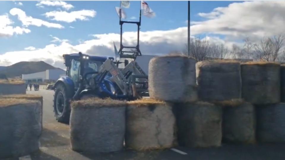 French Driver Rams Farmer Roadblock