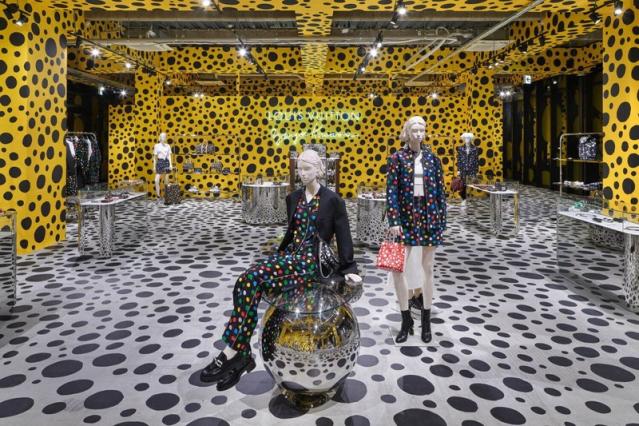 The Louis Vuitton x Yayoi Kusama pop-up in Harajuku looks like an