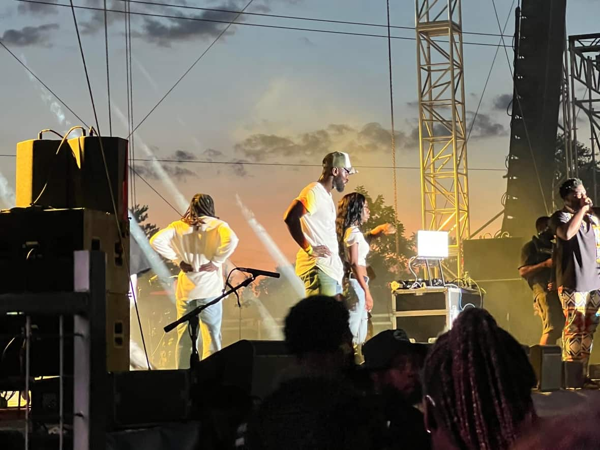 Dancers on stage at the Kultureland music festival in Markham, Ont., on Saturday, Aug. 5. (Submitted by Lindsey Addawoo - image credit)