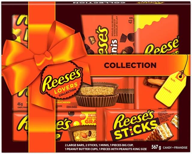 Reese&#39;s Lovers Chocolate Peanut Butter Assorted Candy Gift Box. Image via Amazon.