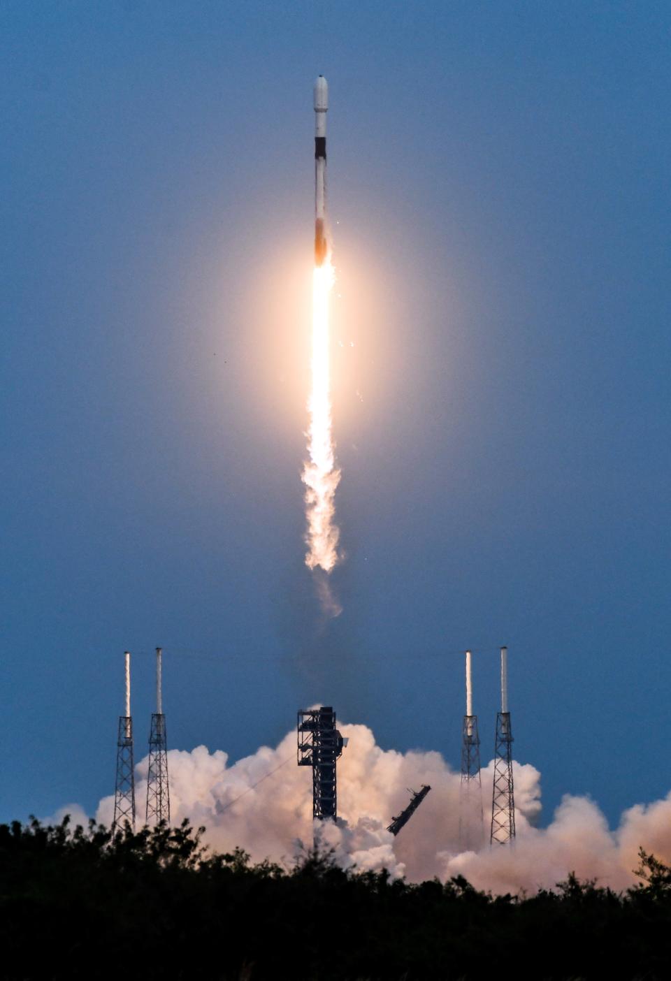 A SpaceX Falcon 9 rocket lifts off Sunday from Cape Canaveral Space Force Station.