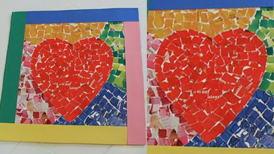 Valentine's Day crafts for kids: Mosaic heart art