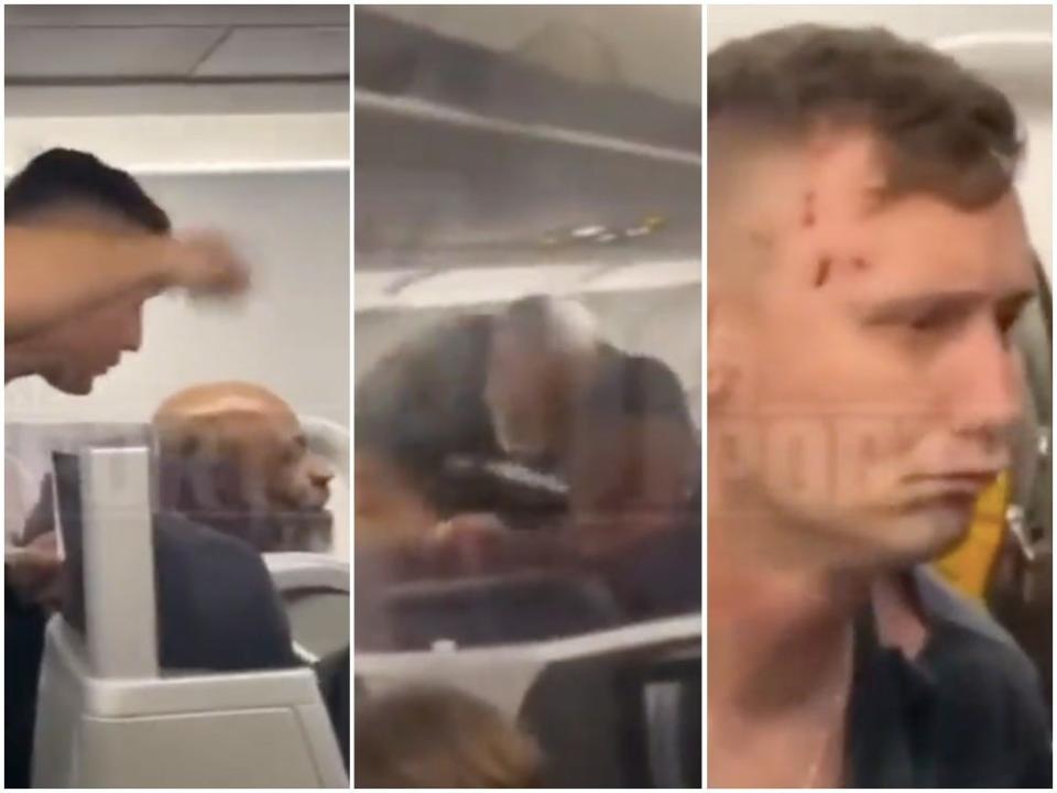 Mike Tyson can be seen on video punching a fellow airplane passenger.
