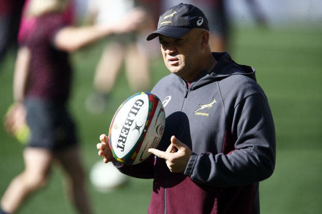 South Africa forwards coach Deon Davids during the captain's run