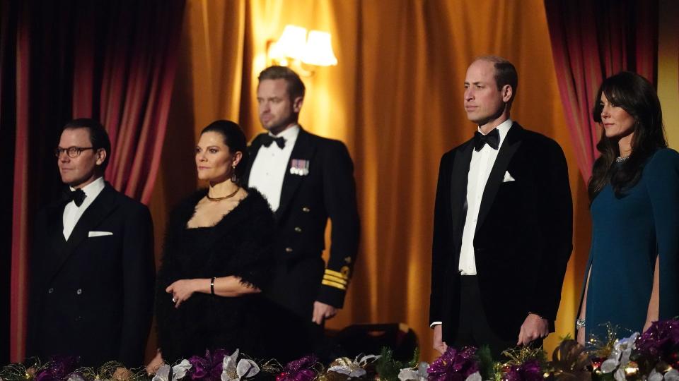 The Prince And Princess Of Wales  with Crown Princess Victoria and Prince Daniel in the royal box