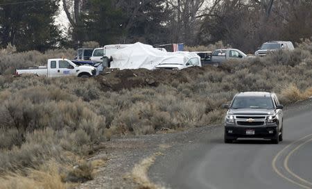 A view of the former occupiers campsite at the headquarters to the Malheur National Wildlife Refuge outside Burns, Oregon February 12, 2016. REUTERS/Jim Urquhart