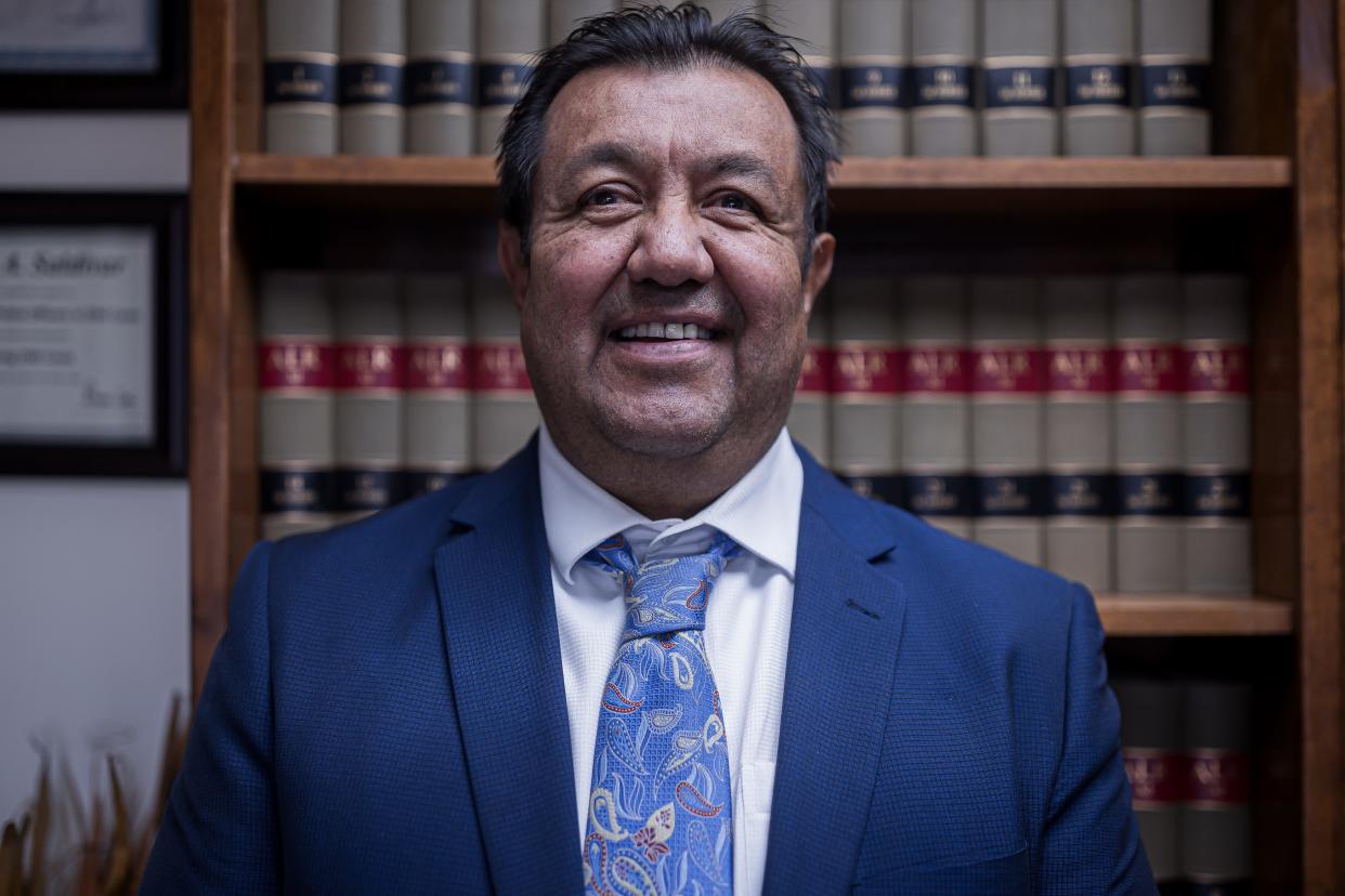 El Paso attorney Sergio Saldivar on Tuesday, Dec. 5, 2023, at the Law Offices of Sergio Saldivar in El Paso, Texas.