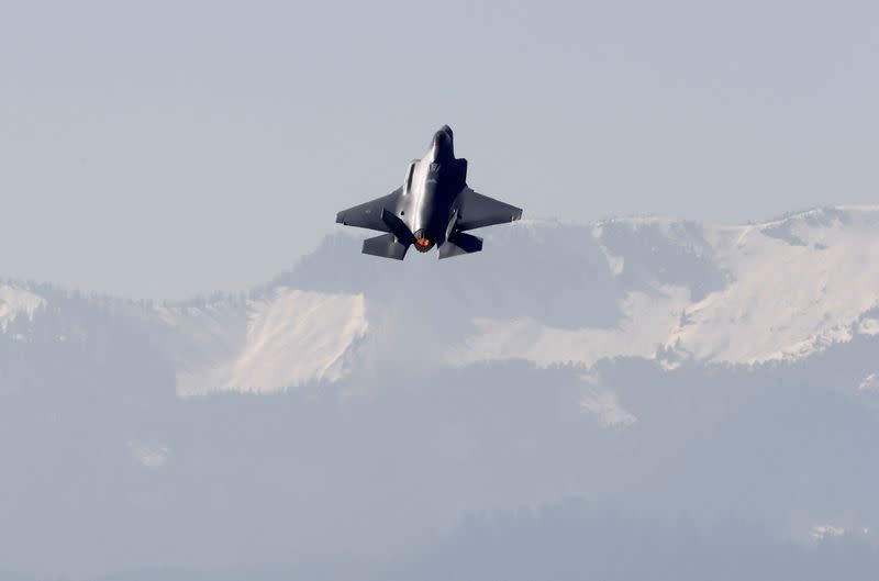 FILE PHOTO: A F-35A fighter aircraft takes-off at the Swiss Air Force base in Emmen