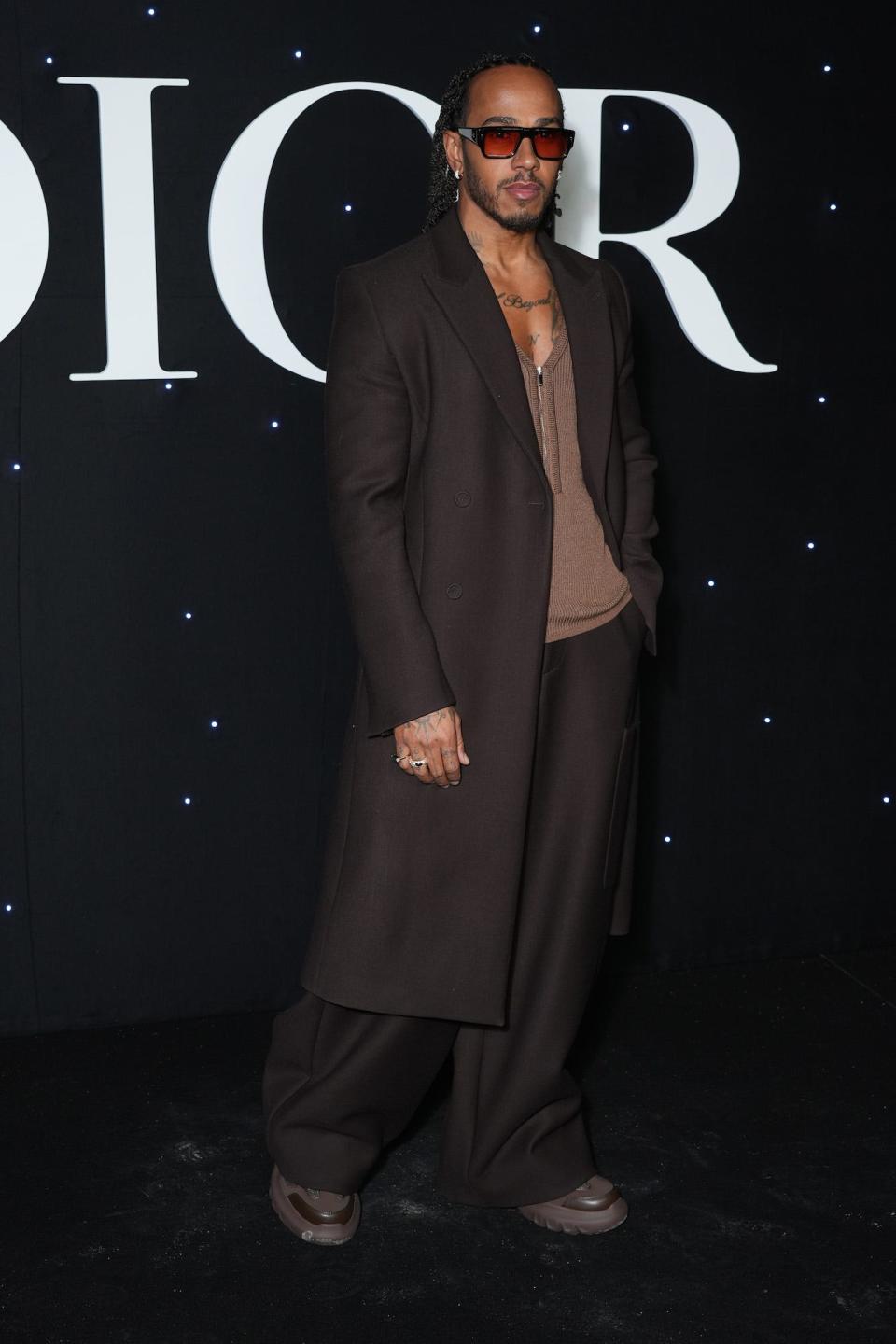 Lewis Hamilton attends a Dior menswear show in Paris, France, on January 19.