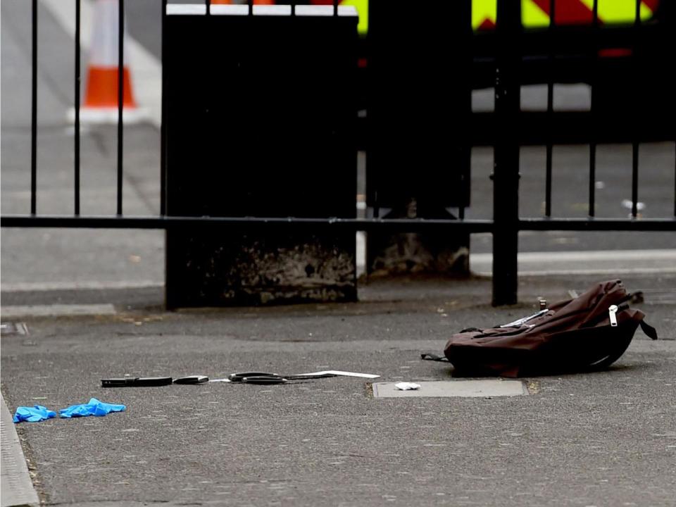 Knives on the ground at the scene (Lauren Hurley/PA Wire)