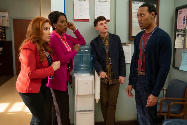 <p>Gilles Mingasson/Disney/ABC</p> Lisa Ann Walter, Sheryl Lee Ralph, Chris Perfetti and Tyler James Williams in season 3 of 'Abbott Elementary'