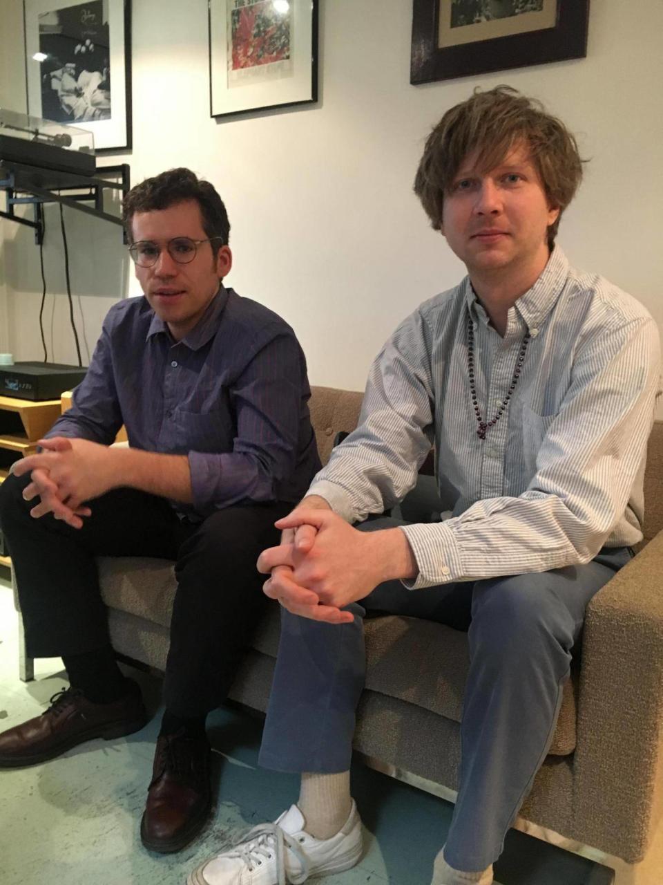 Andrew Savage and Austin Brown, co-lead singers and guitarists, Parquet Courts. Photo: John Rentoul