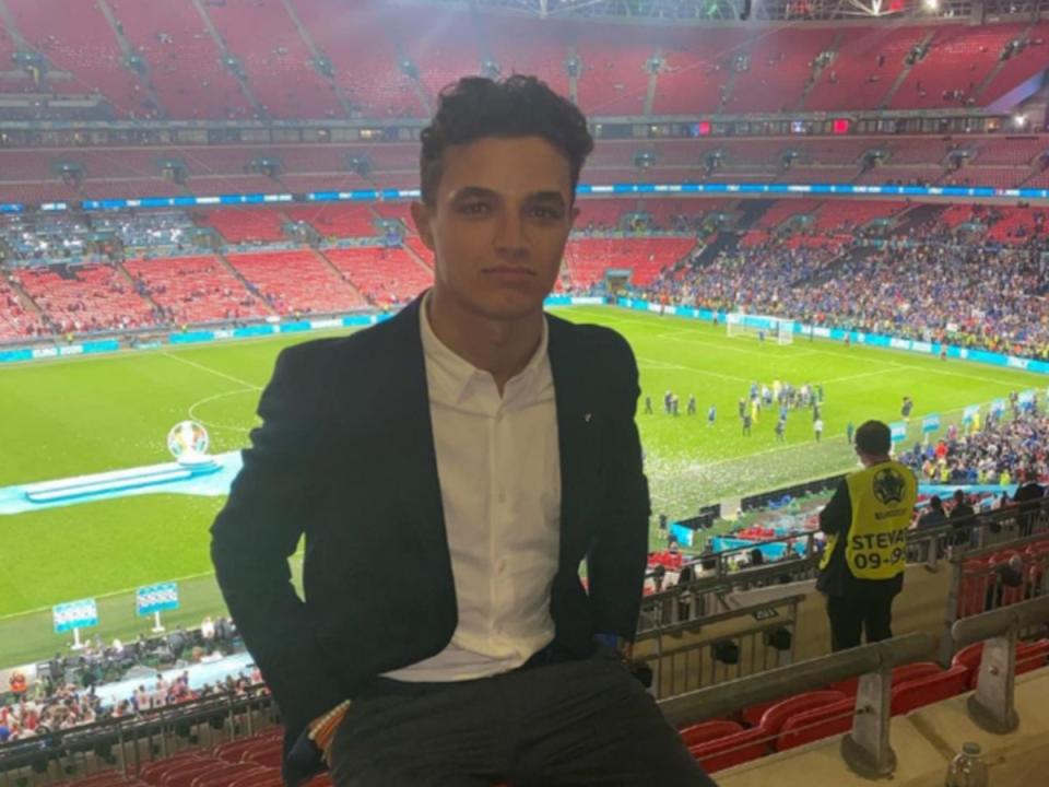 Lando Norris was robbed outside Wembley after watching the Euro 2020 final (Instagram - @landonorris)