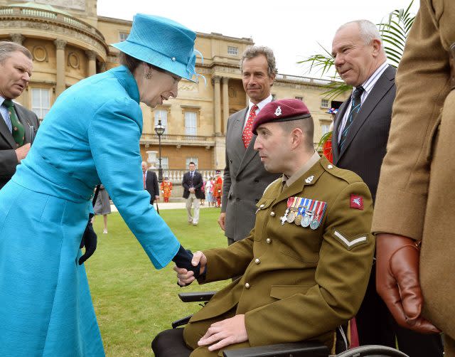 The Princess Royal talks to Lance Bombardier Ben Parkinson in 2013