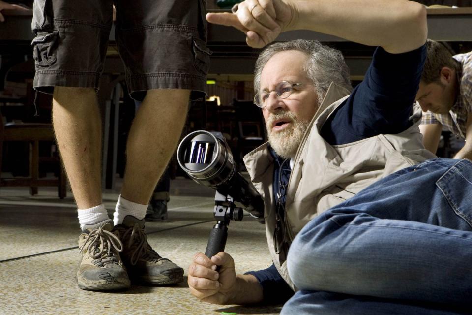 <p>Spielberg on the set of <em>Indiana Jones and The Kingdom Of The Crystal Skull</em>.</p>