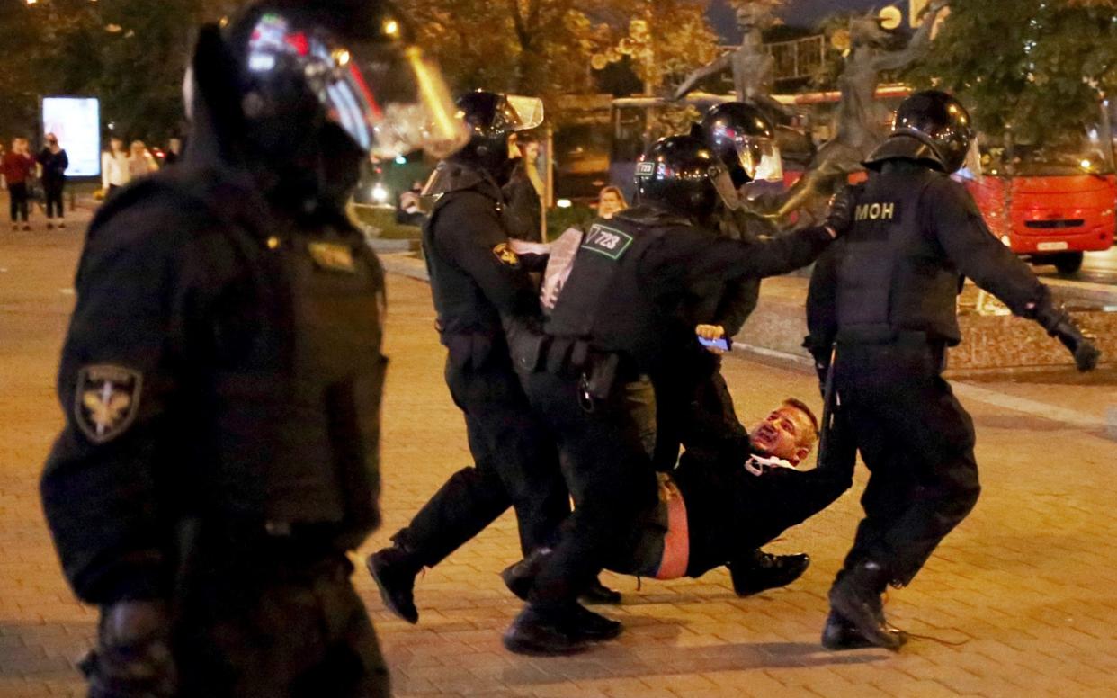 Police responded to Wednesday's protests against Alexander Lukashenko with a ferocious crackdown - TUT.by/AFP