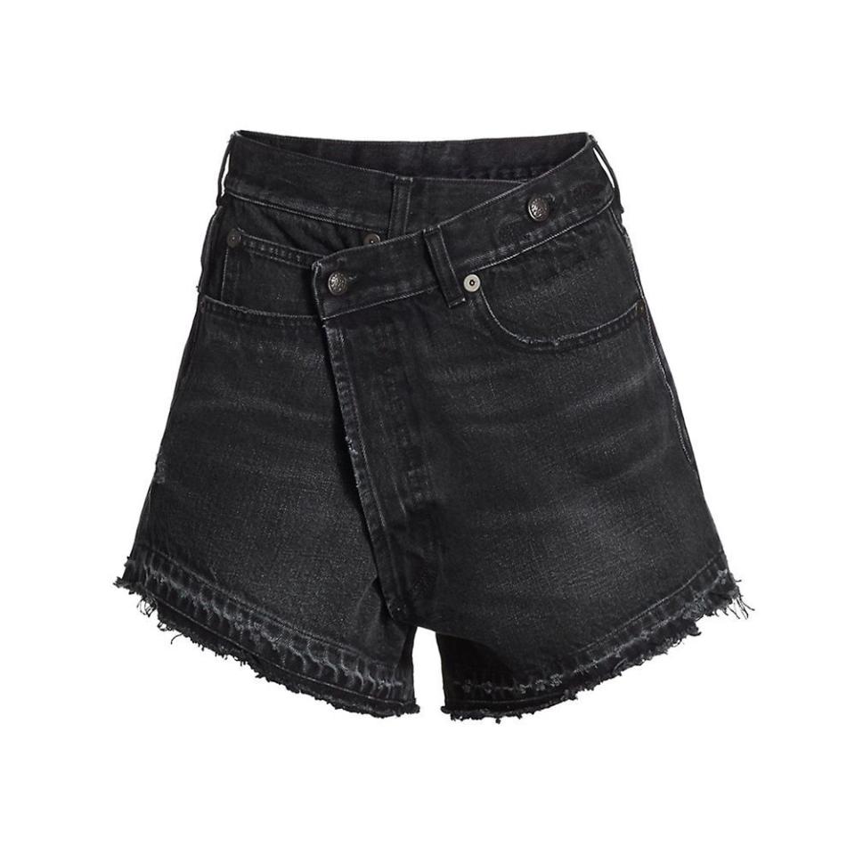 1) Crossover Denim Shorts