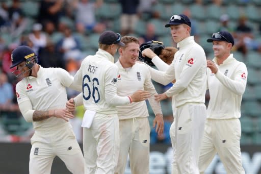 Dominic Bess (C) took 5-51, his first five-wicket haul for England, to put his side in a dominant position in the third Test