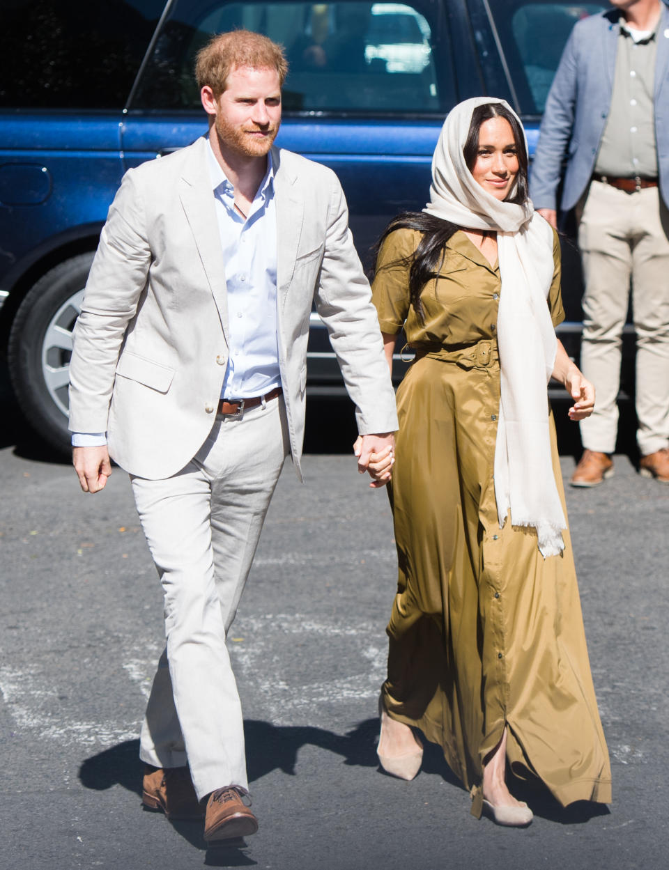 CAPE TOWN, SOUTH AFRICA - SEPTEMBER 24: Prince Harry, Duke of Sussex and Meghan, Duchess of Sussex visit Auwal Mosque in the Bo-Kaap neighbourhood with Prince Harry, Duke of Sussex, during their royal tour of South Africa on September 24, 2019 in Cape Town, South Africa. Auwal Mosque, the oldest mosque in South Africa, built in 1794.  (Photo by Samir Hussein/WireImage)