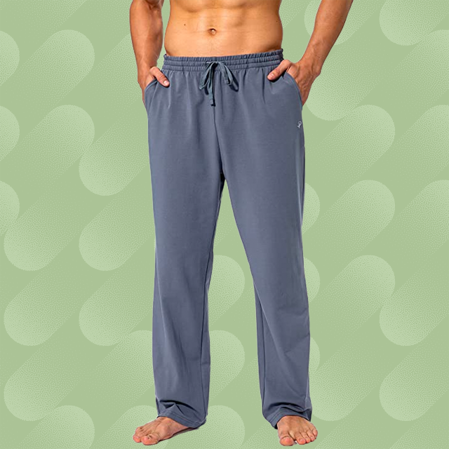 Pudolla Men'S Cotton Yoga Sweatpants Athletic Lounge Pants Open