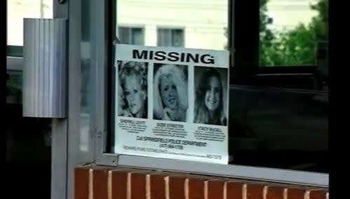 A missing persons poster for the "Springfield Three"