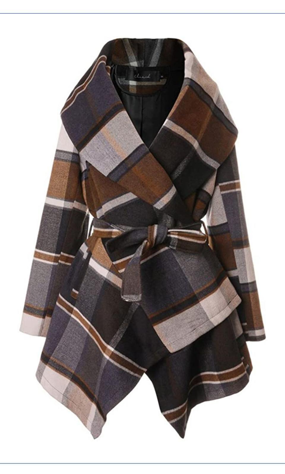 Asymmetric Hemline Wool Blend Coat