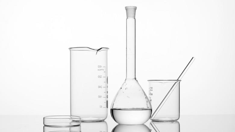 Array of lab beakers