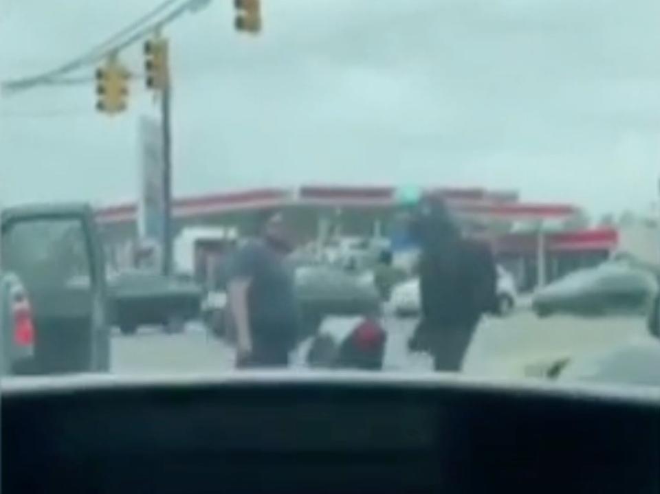 A still from the video taken by a witness (WRAL News)