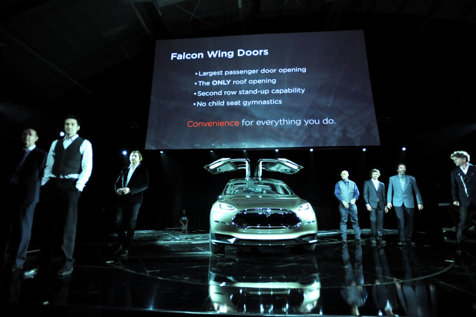 LOS ANGELES, CA - FEBRUARY 09: General view of the atmosphere during Tesla Worldwide Debut of Model X on February 9, 2012 in Los Angeles, California. (Photo by Jordan Strauss/Getty Images for Tesla)