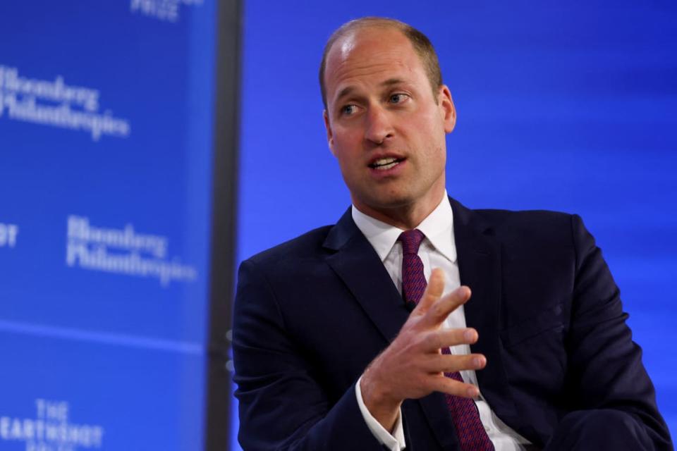 Prince William, Prince of Wales, gestures as he attends the Earthshot Prize Innovation Summit in New York, U.S., September 19, 2023.