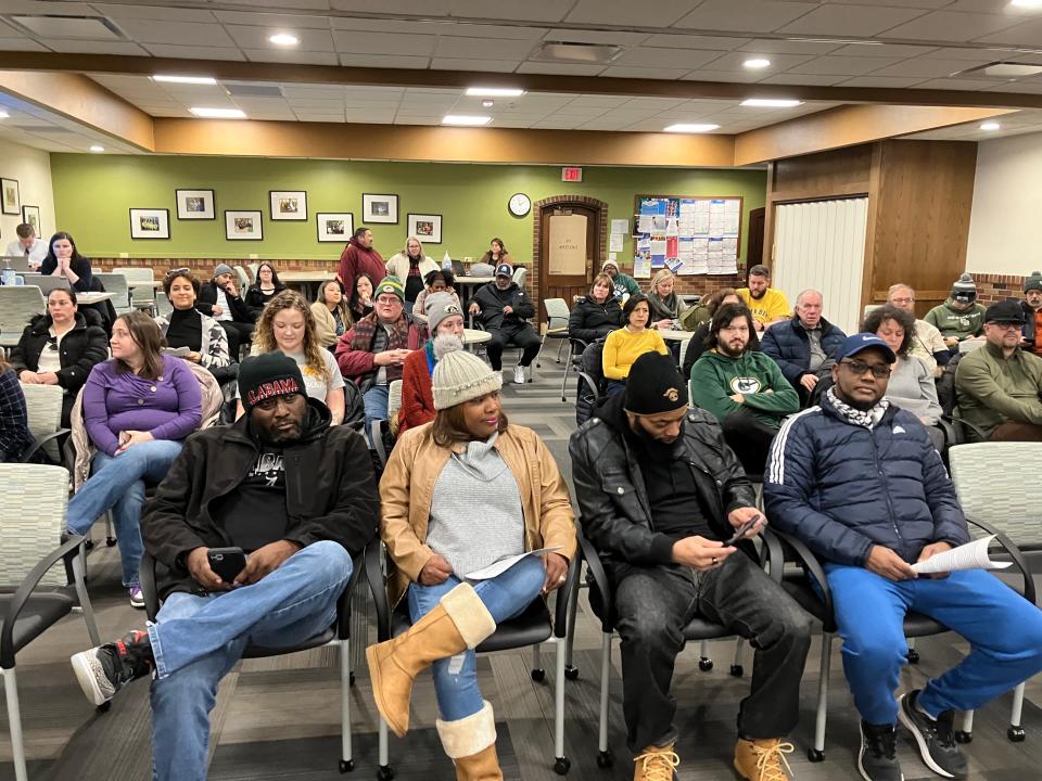 About 50 people turned out Saturday afternoon for a Green Bay School Board meeting where School Board members discussed remarks Superintendent Claude Tiller made on an Atlanta-based radio station interview on Feb. 6.