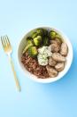 <p>For when you and yours want a healthy-ish weeknight dinner that’s not chicken. Roasted sausage, crispy broccoli, and a dollop of lemony yogurt isn’t your typical health-food fare. </p><p><em><a href="https://www.goodhousekeeping.com/food-recipes/easy/a47686/sausage-and-broccoli-quinoa-bowl-recipe/" rel="nofollow noopener" target="_blank" data-ylk="slk:Get the recipe for Sausage and Broccoli Quinoa Bowl »;elm:context_link;itc:0;sec:content-canvas" class="link ">Get the recipe for Sausage and Broccoli Quinoa Bowl »</a></em></p>