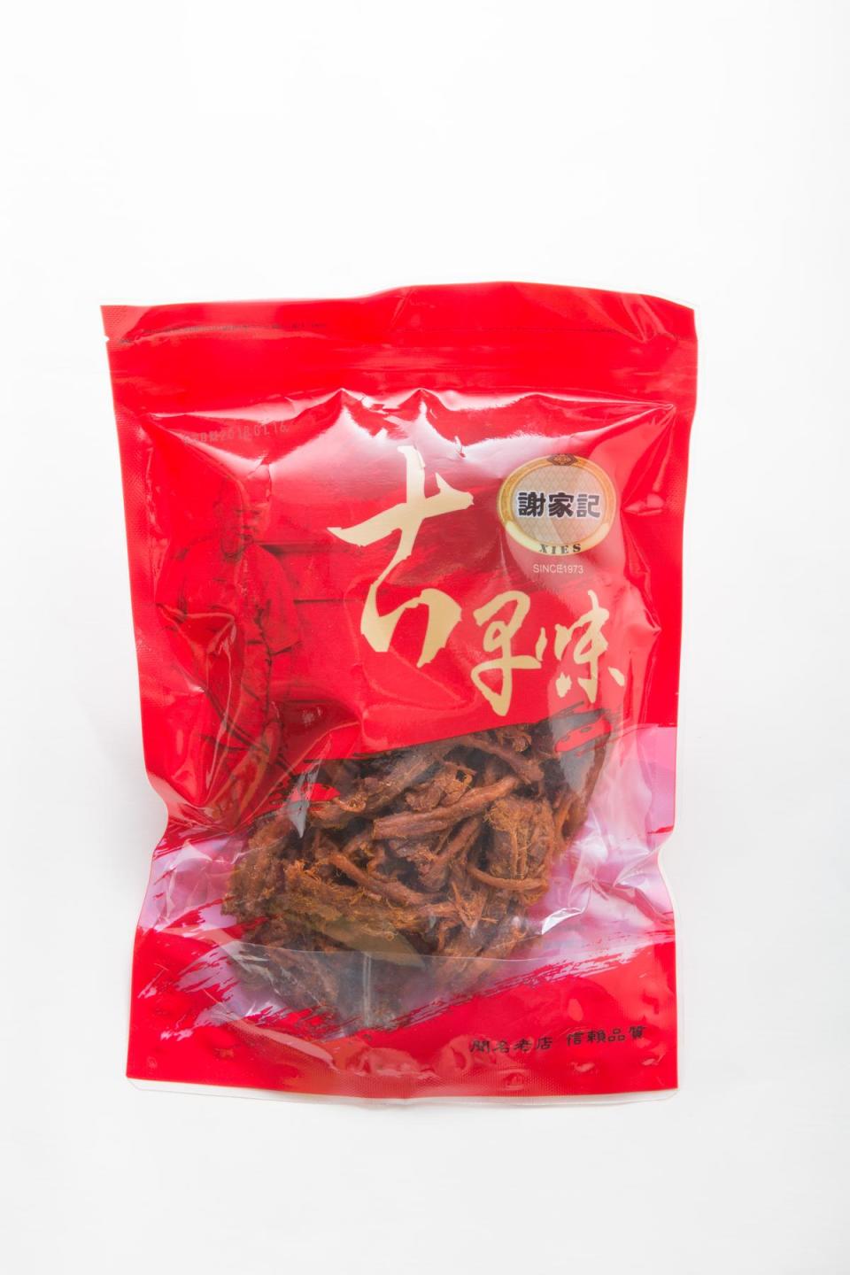 「謝家記食品行」金桔豬肉絲是竹南門市限定商品。