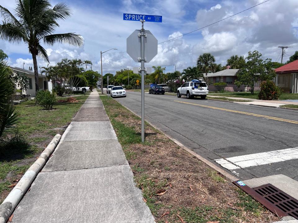 Spruce Avenue and 58th Street in West Palm Beach have no shade trees and only a few spindly palms. The city has dedicated $7,700 to plant green buttonwoods in areas along 58th and 57th streets.