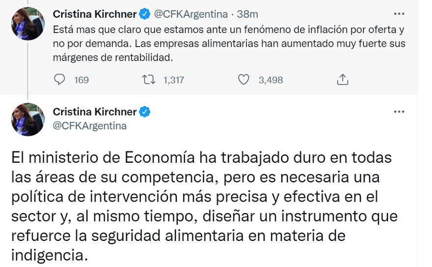 Cristina Kirchner reclamó una 