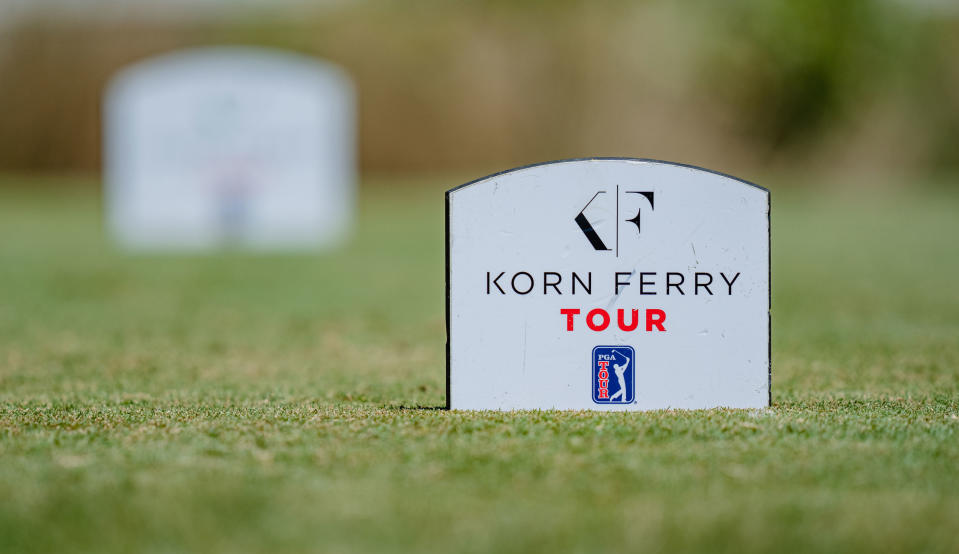   A Korn Ferry Tour logo on a green background 