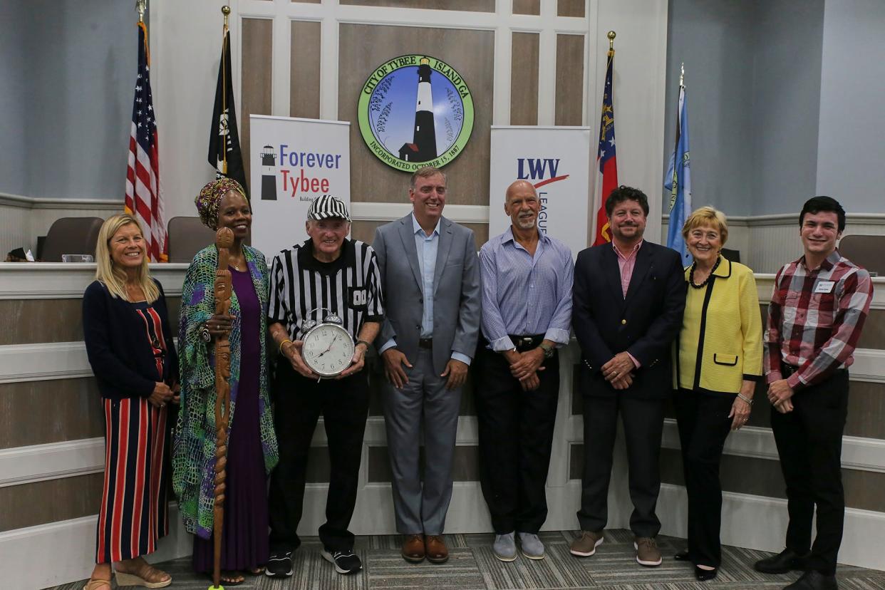 A group photo after the Tybee Mayoral Forum, held on October 4th, of some of the people that helped to make it possible.