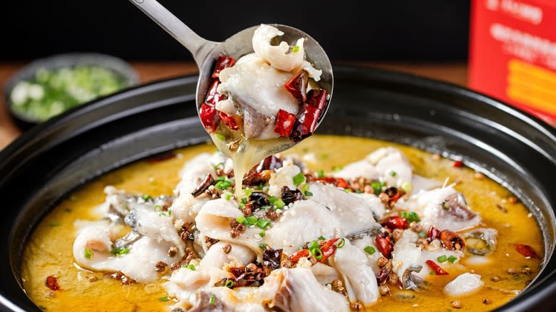 Fish dish with Sichuan peppercorns
