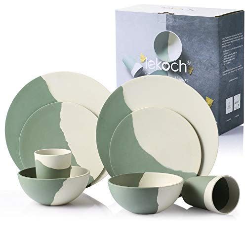 5) Lekoch Bamboo Tableware Set (Set of 2)