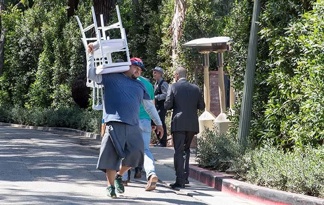 White chairs and standing outdoor heaters were also delivered. Photo: imagedirect/australscope