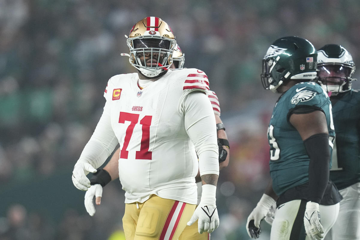 Trent Williams talks 49ers’ decision to wear all black before Eagles game: ‘Time to kill, we’re going to funeral’
