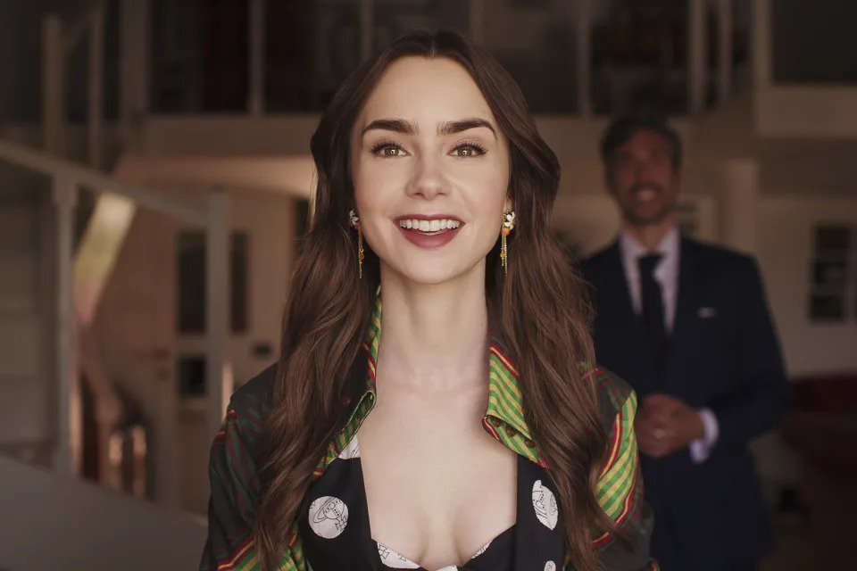 Lily Collins as Emily in episode 410 of Emily in Paris (Netflix)