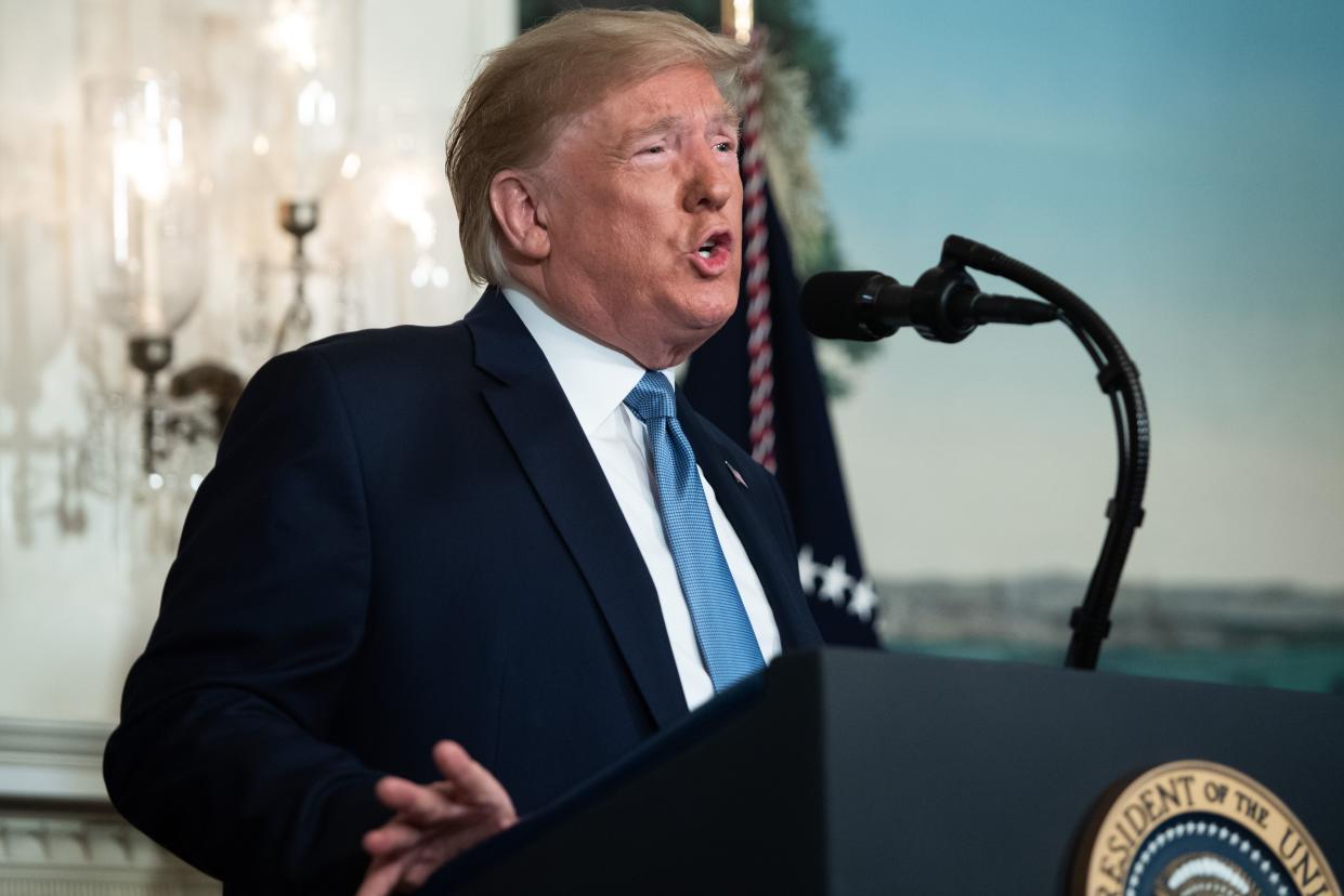 Shootings: President Trump said the US must ‘condemn racism, bigotry and white supremacy’.  (Getty Images)